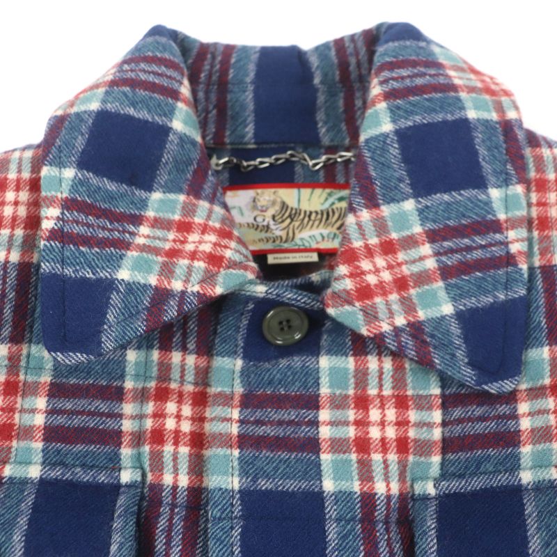  Gucci 22SS 683264 Gucci Tiger 100% Wool Quilted Checkered Back Logo Patch