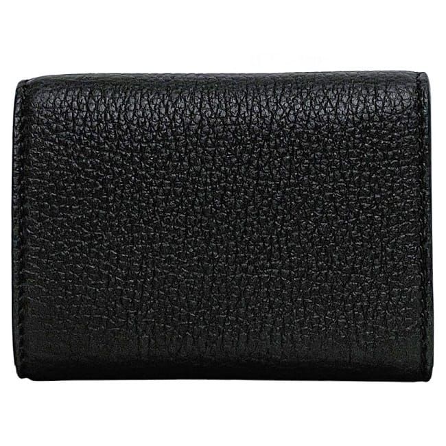 Gucci Trifold Wallet Black 736151 Unused Excellent Condition Leather S Rank