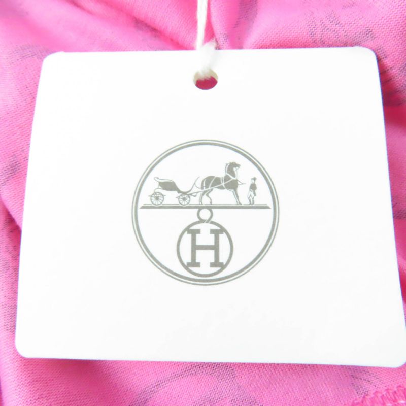 Hermes 3e4510dm Stirrup Illusion 100% Cotton Short Sleeve Short Sleeve Dress