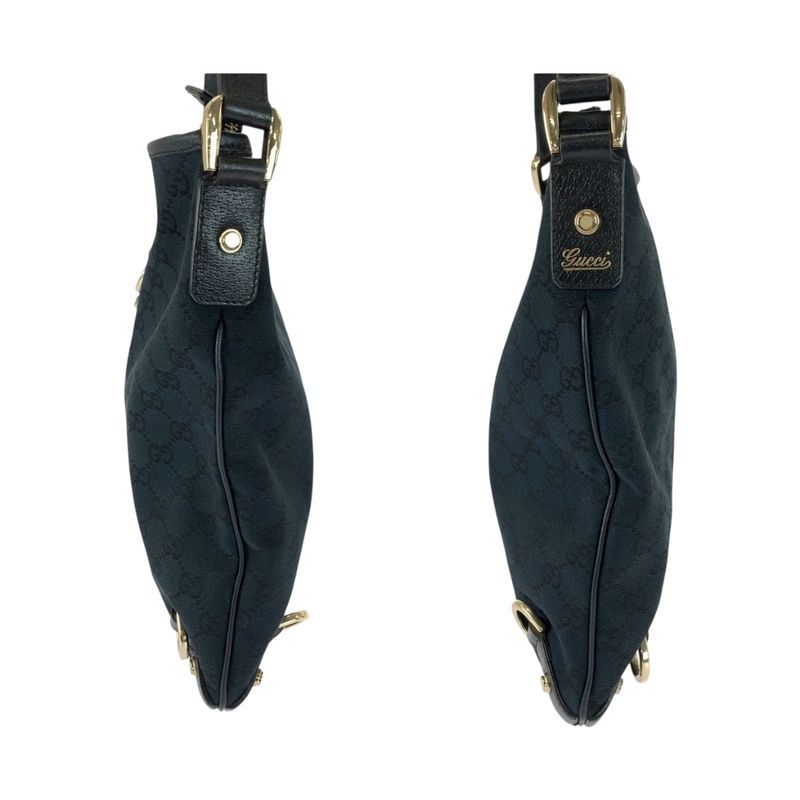 Gucci Abby Black Gold Hardware GG Canvas 131326 Shoulder Bag Women 505375