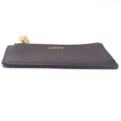 Loewe Coin Case Logo Leather Burgundy