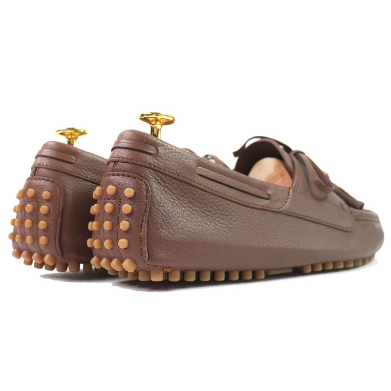 Gucci 367923 Bamboo Tassel Leather Loafer Driving Shoes Brown 8.5 Storage With