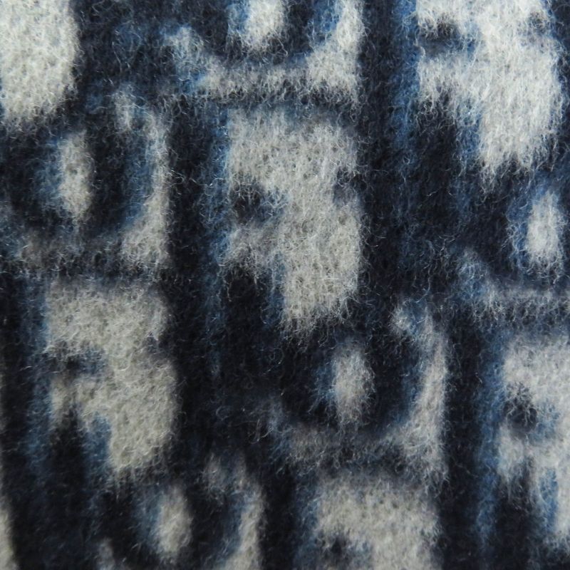 Christian DIOR 21dch918i100 Wool Silk Oblique Cap Dark Navy 57 Made In Italy