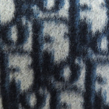 Christian DIOR 21dch918i100 Wool Silk Oblique Cap Dark Navy 57 Made In Italy