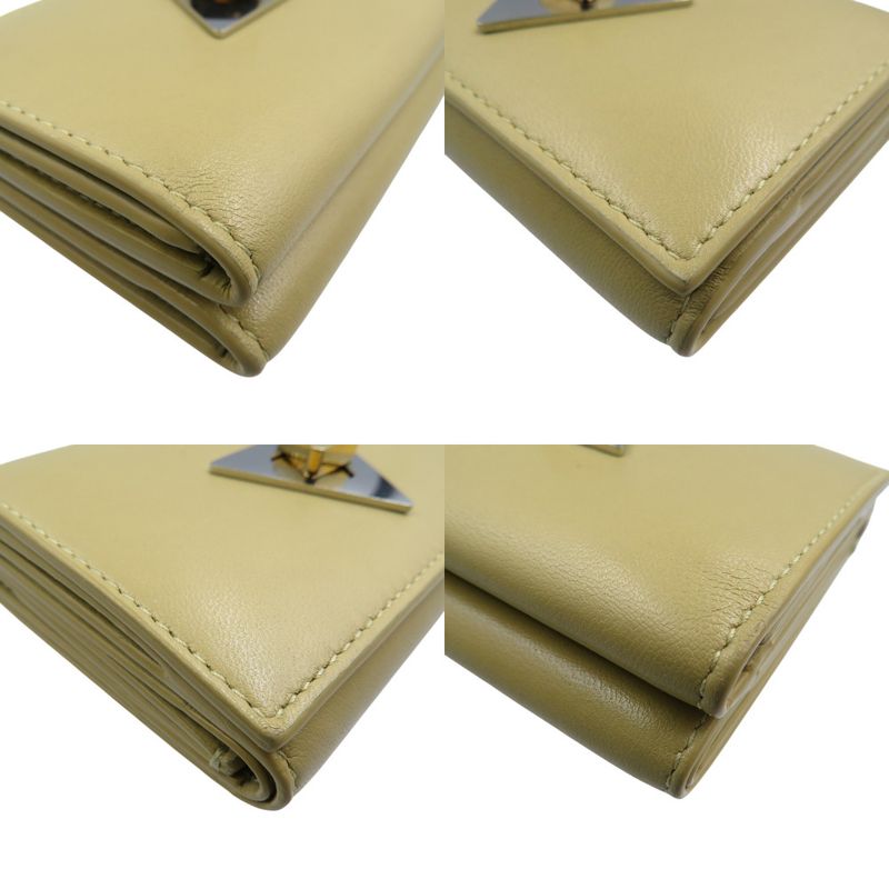 Bottega Veneta Triangle Tiny Wallet Calfskin Gold Hardware Silver Hardware