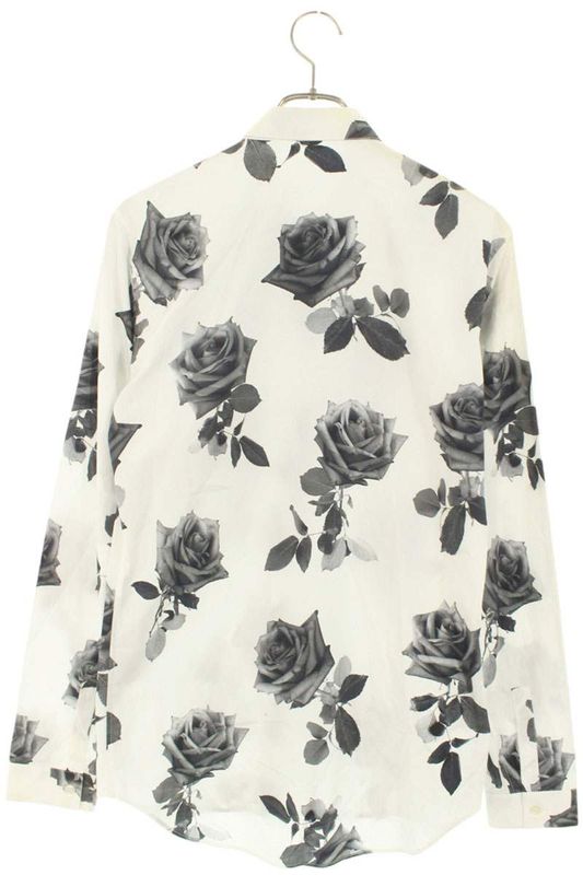 Dior Homme 16AW 433c529a3817 Rose Patterned Long Sleeved Shirt Men's 37