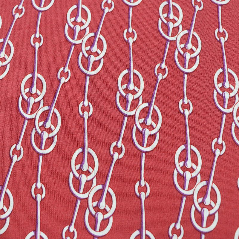 Hermes 2022ss 2e4501dg 100% Cotton Cliquetis Pattern Short Sleeves Dress Red 34