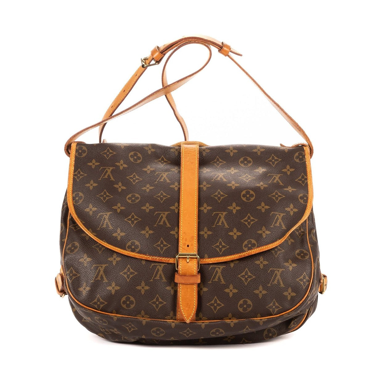 Louis Vuitton Saumur Brown Monogram Canvas Shoulder Bag — view 5