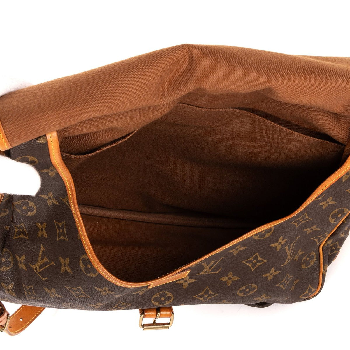 Louis Vuitton Saumur Brown Monogram Canvas Shoulder Bag — view 9
