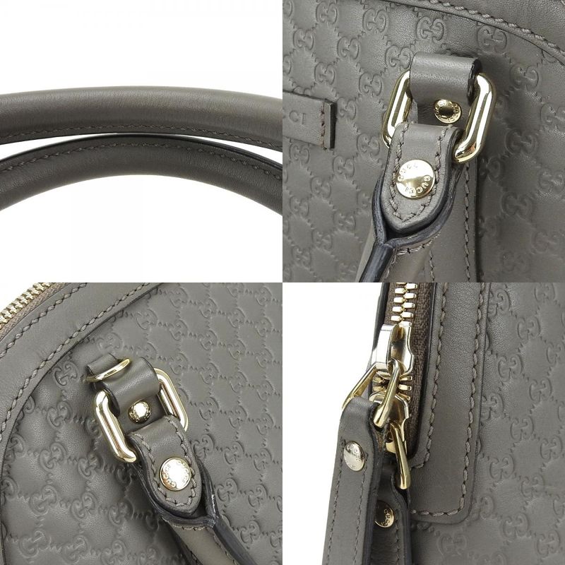 Gucci Handbag 449654 Micro Guccissima Leather Gray Gold Hardware 2WAY Shoulder