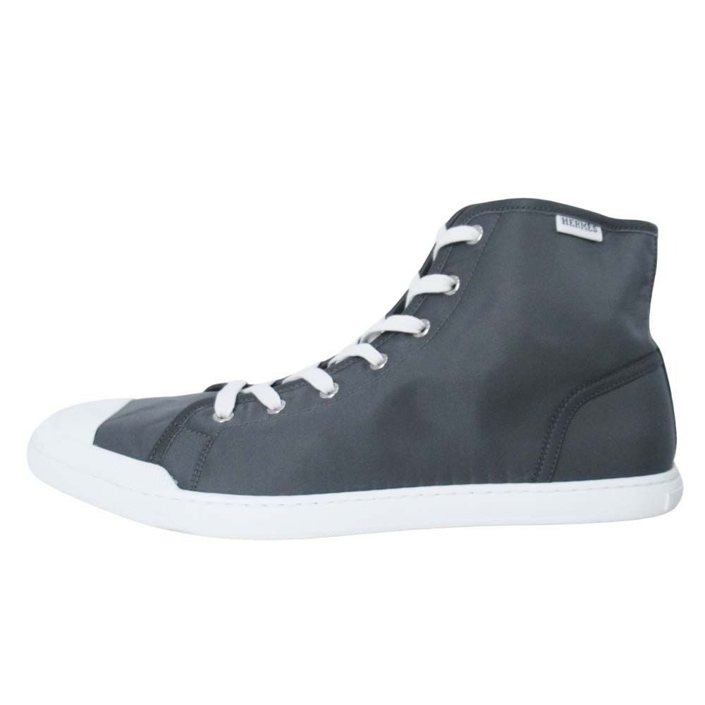 Hermes Express Sneakers High Cut Nylon Shoes 44 Gray