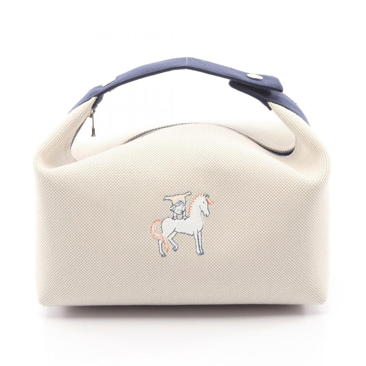 Hermes Handbag Brid-a-brac GM Cabriole Natural Navy Canvas Bride-a-Brac