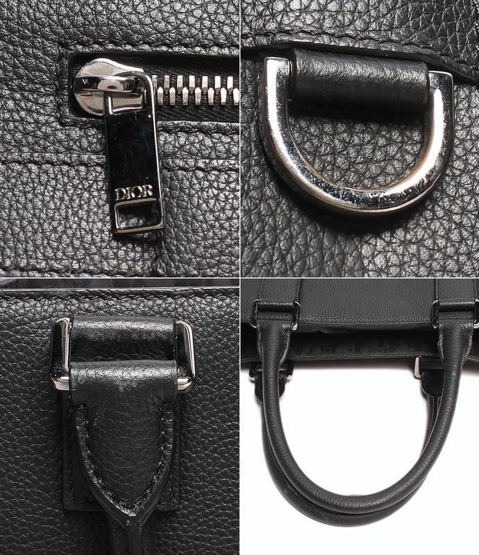 Dior Leather Tote Bag Silver Hardware Safari Tote Men's Dior