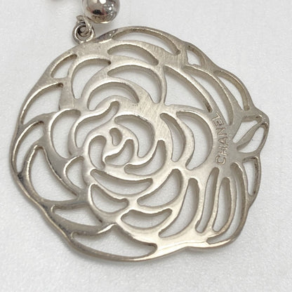 Chanel Camellia Earrings Silver Sv925 Box and Cloth Bag Included