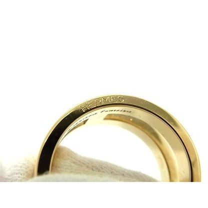 Hermes Scarf Ring Ribbon Gold Metal — view 2
