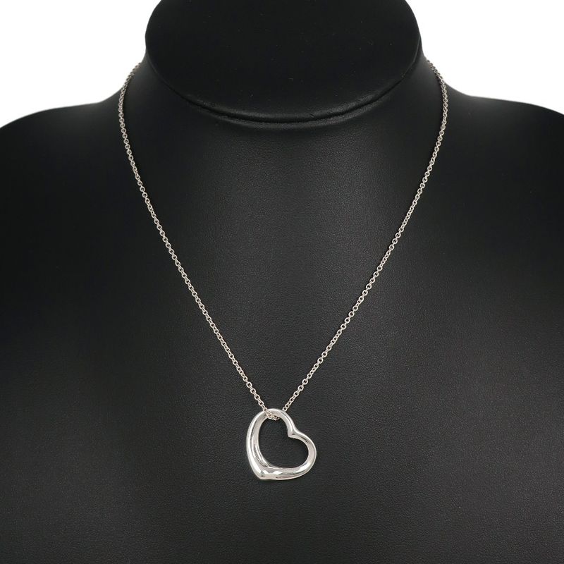 Tiffany & Co Open Heart Elsa Peretti 925 Silver Ladies 6.2g Necklace