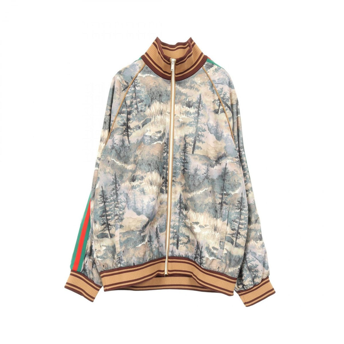 Gucci the North Face Forest Print Sherry Jacket Brown Multi-color