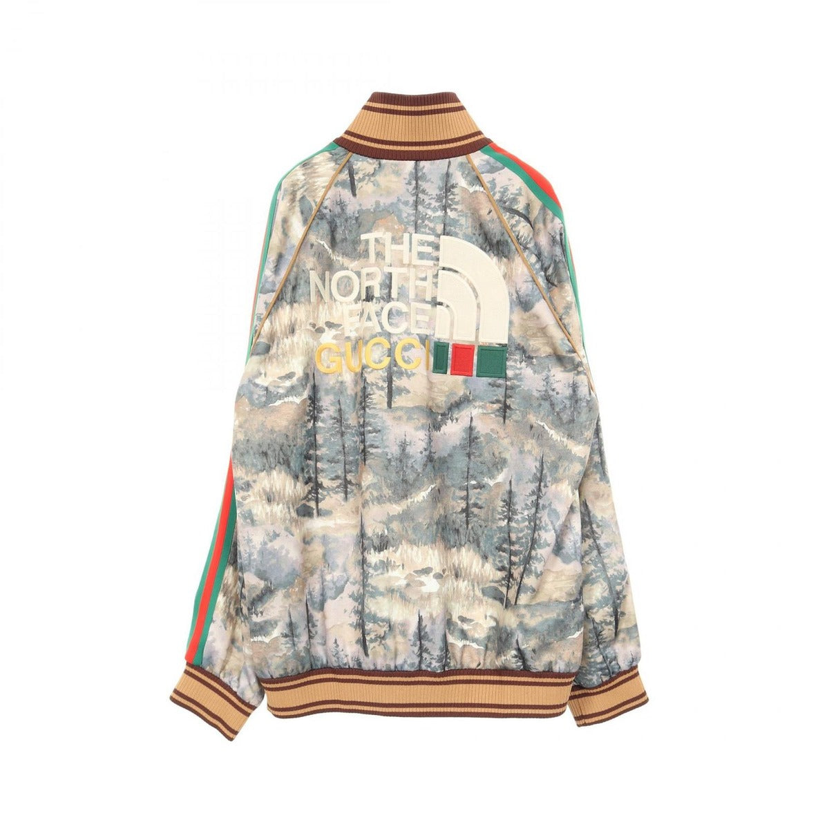 Gucci the North Face Forest Print Sherry Jacket Brown Multi-color — view 2
