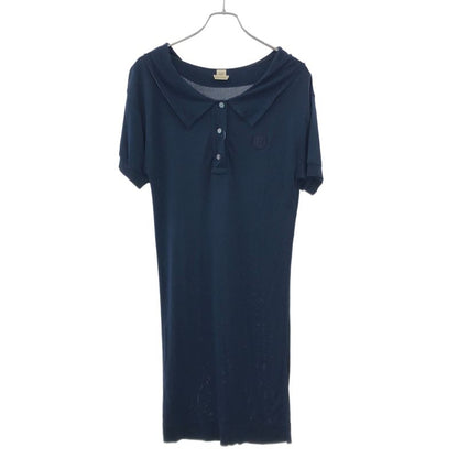 Hermes Rayon Polo Dress Navy 36