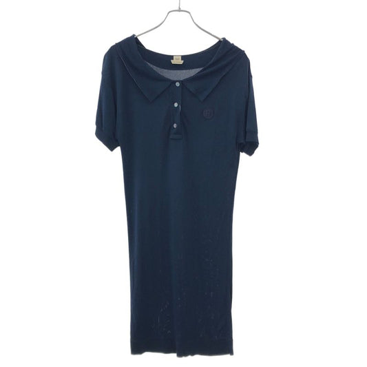 Hermes Rayon Polo Dress Navy 36
