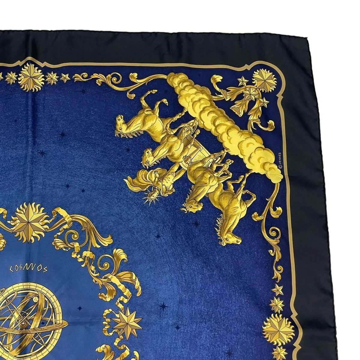 Hermes Scarf Carre 90 Cosmos Space Viewing Silk Blue — view 3