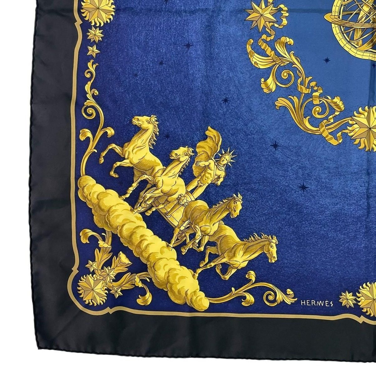 Hermes Scarf Carre 90 Cosmos Space Viewing Silk Blue — view 4