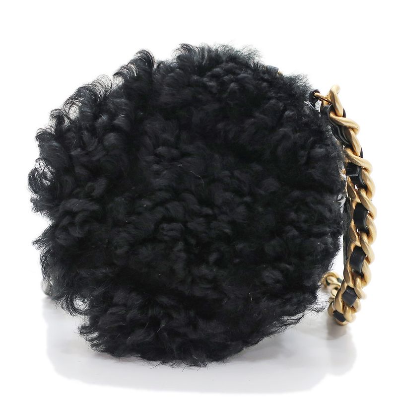 Chanel Round Boa Shoulder Bag Chanel 19 Black Ap0945 Gold Chain Round