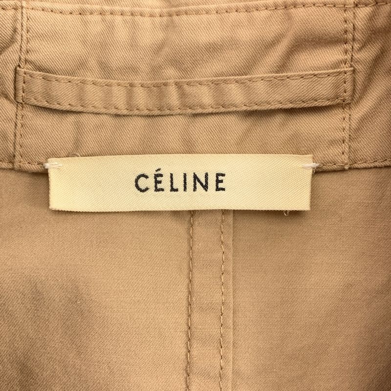 Celine - Phoebe Period Logo Button Belted Double Coat - 36 - Beige - Women's