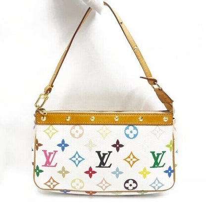 Louis Vuitton Monogram Multicolor Murakami Pochette Pouch Bag Accessories White