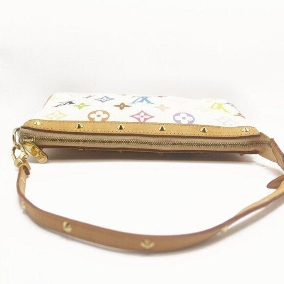 Louis Vuitton Monogram Multicolor Murakami Pochette Pouch Bag Accessories White