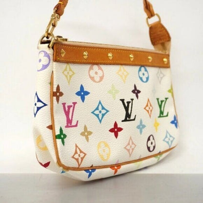 Louis Vuitton Monogram Multicolor Murakami Pochette Pouch Bag Accessories White