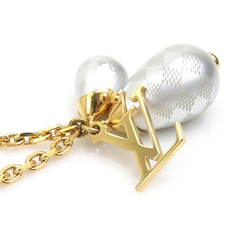 Louis Vuitton Necklace Pendentif Damier Pearl M66322