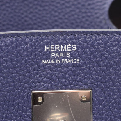 Hermes Handbag Birkin 30 Officier Blue Gold Leather — view 4