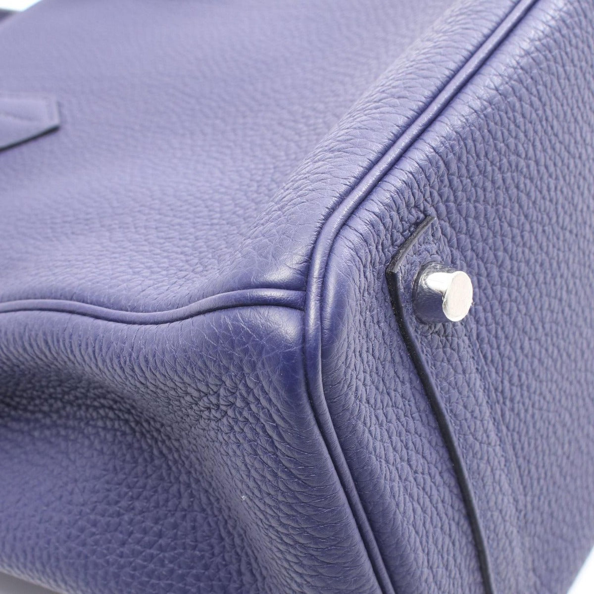 Hermes Handbag Birkin 30 Officier Blue Gold Leather — view 7