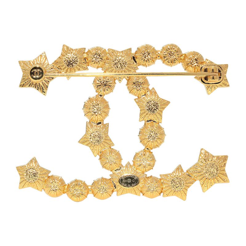 Chanel Brooch Rhinestone And Costume Pearl Brooch White/gold