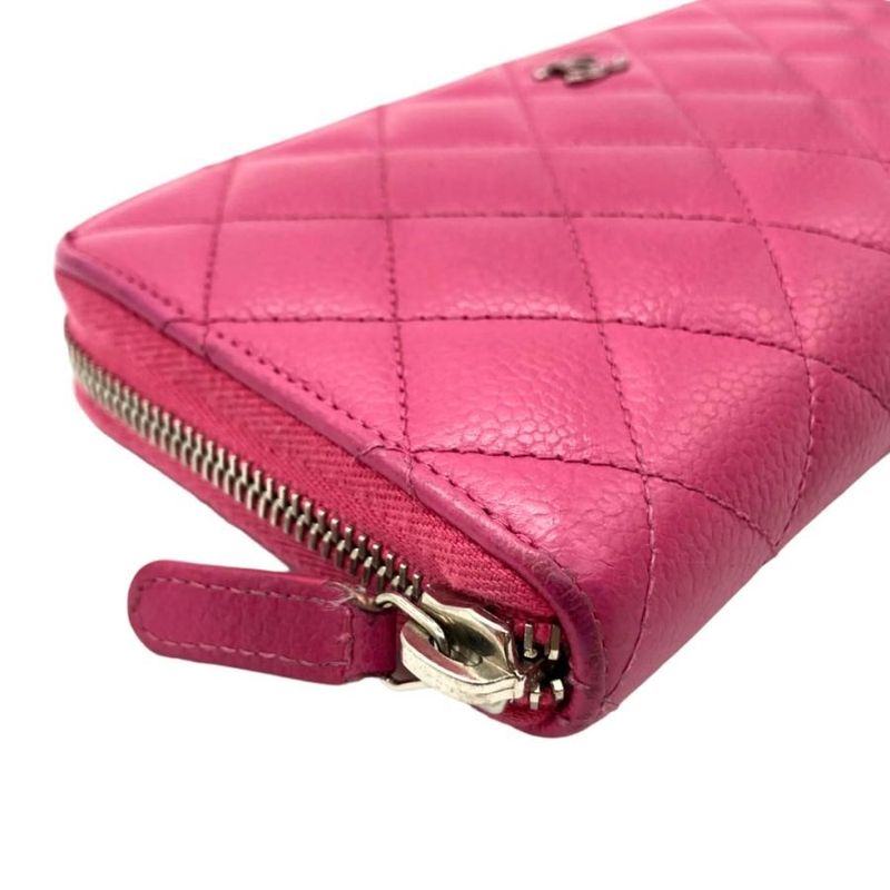 11132 Chanel Matelasse Round Zipper Long Wallet