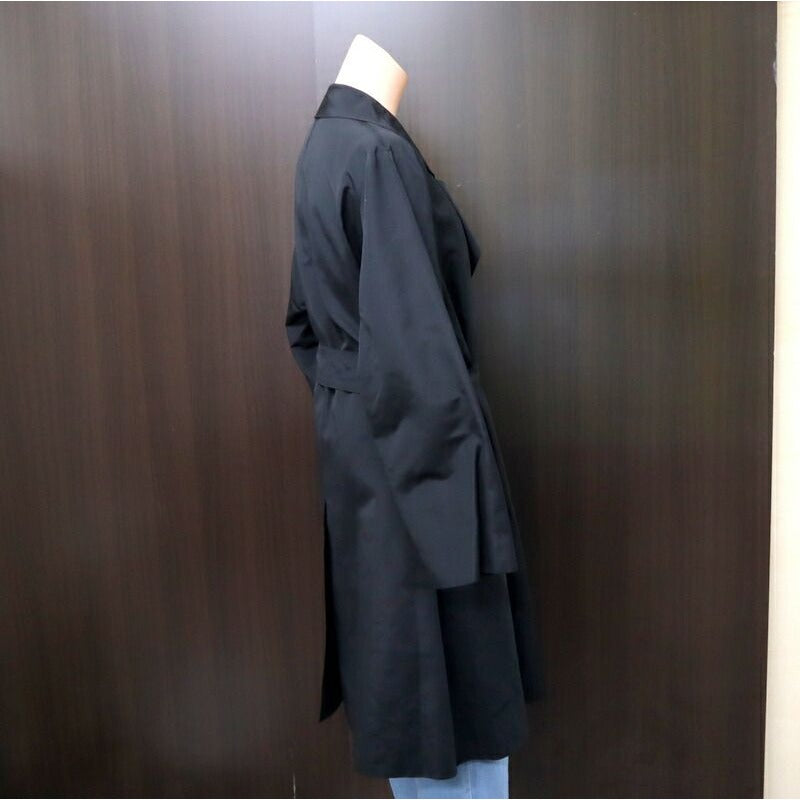 Hermes Coat Silk Acetate Black 40 — view 4