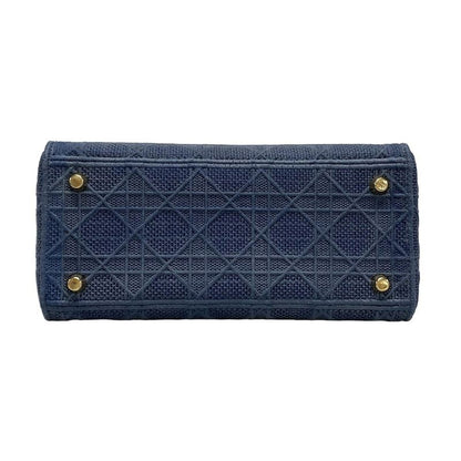 Dior/christian Dior Handbag Lady Dior Medium Bag Blue Gray