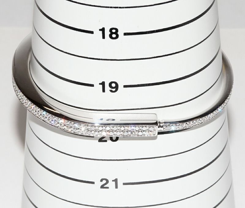 Tiffany & Co Bracelet Bangle 18K White Gold Diamond 557ct Lock Bracelet Extra