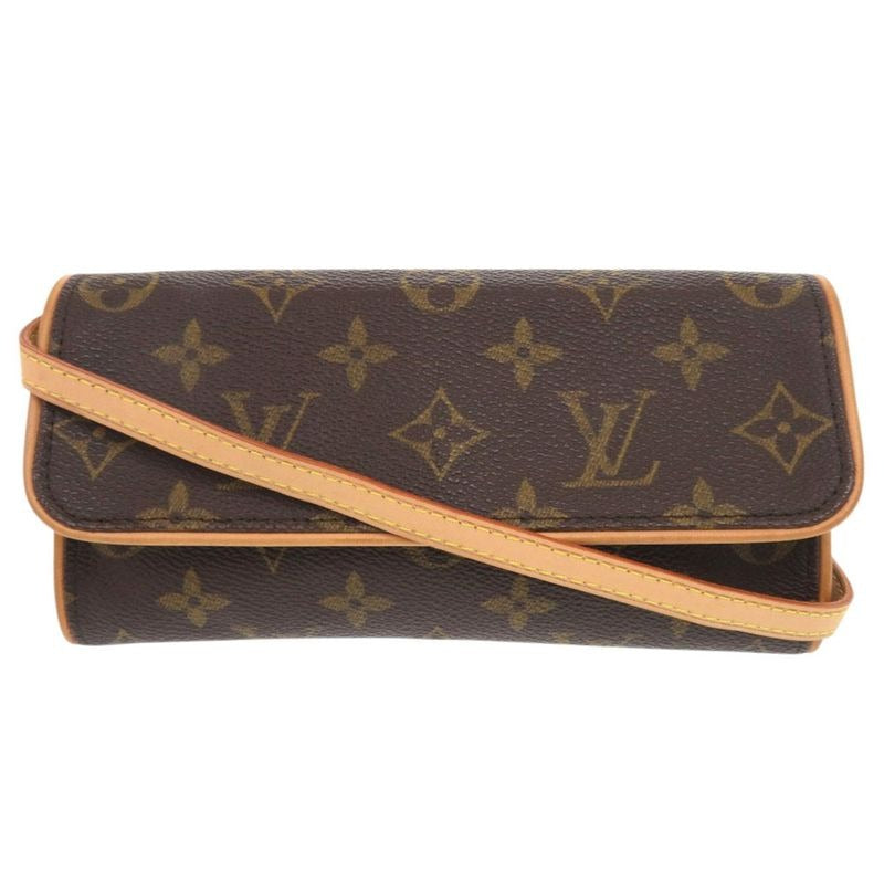 Louis Vuitton Pochette Twin PM Monogram Brown Shoulder Bag 1056