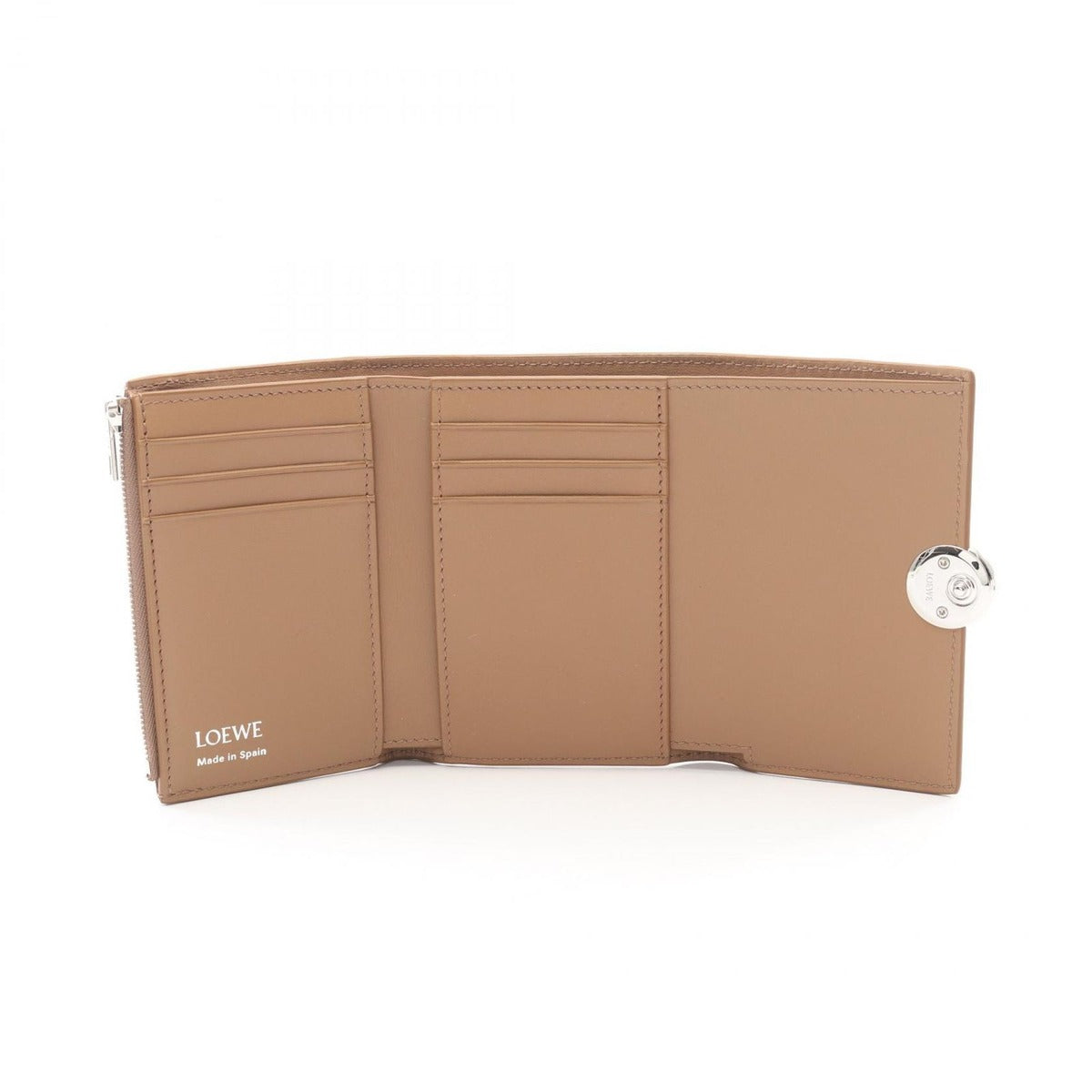 Loewe Trifold Wallet Pebble Small Vertical Mocha Leather — view 3