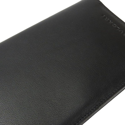 Bvlgari Long Wallet Leather Black Fold Long Billfold Change Purse None Men