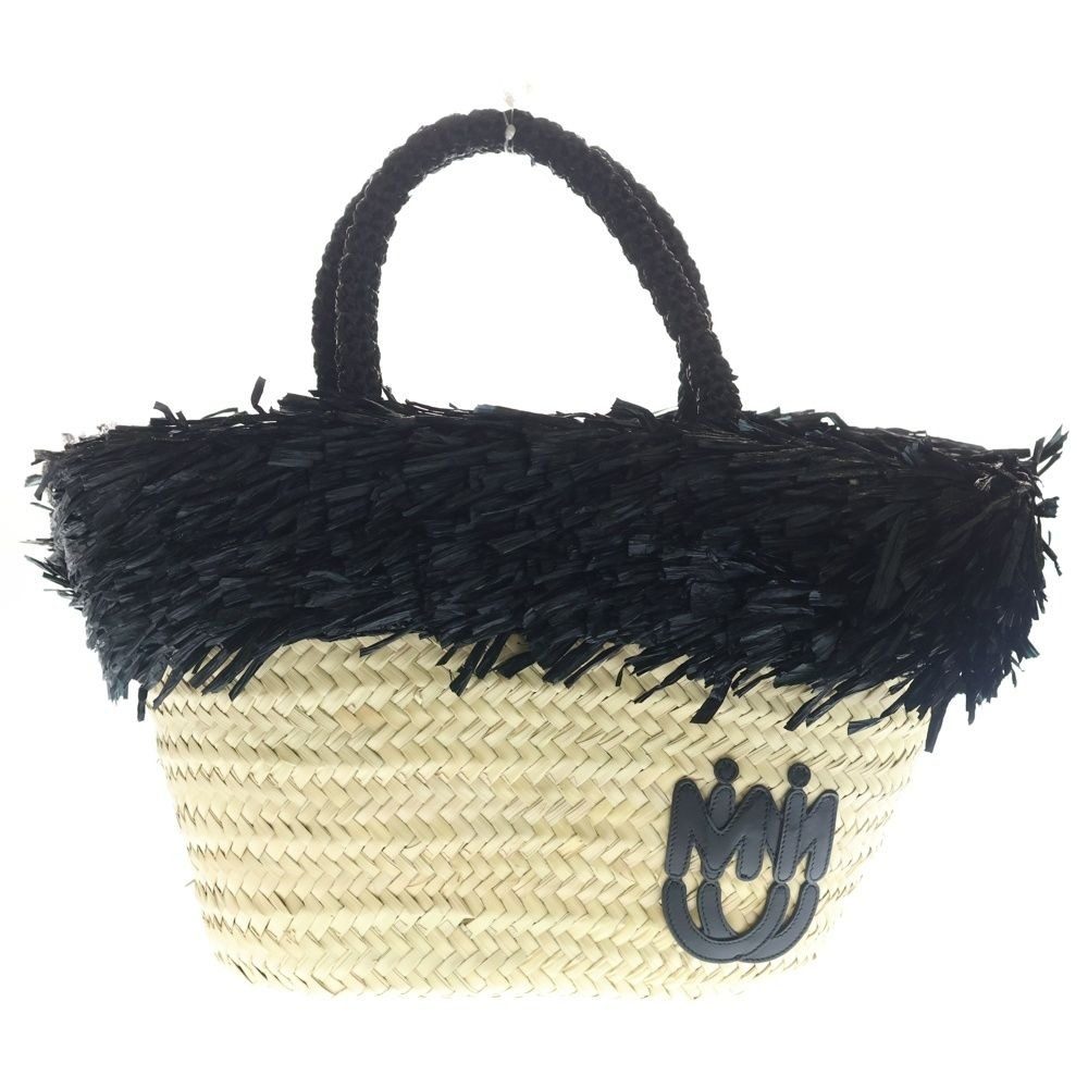 Miu Miu Palmit Basket Bag Handbag Natural Brown