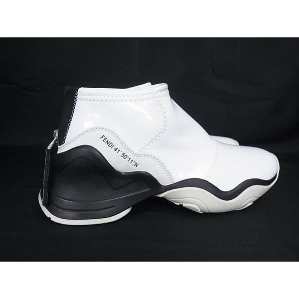 Fendi Fluid Patent Leather 35 Shoes White Black — view 2
