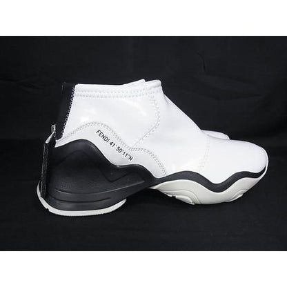 Fendi Fluid Patent Leather 35 Shoes White Black — view 2