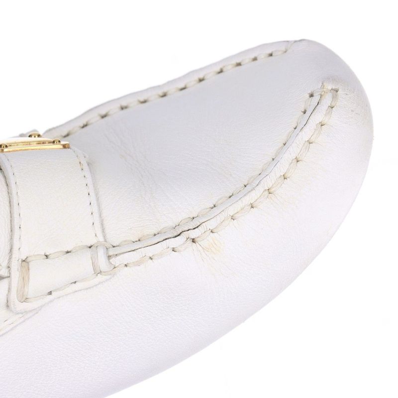 Louis Vuitton 02 Monte Carlo Leather Driving Shoes Women's 34 Td0052 White Made