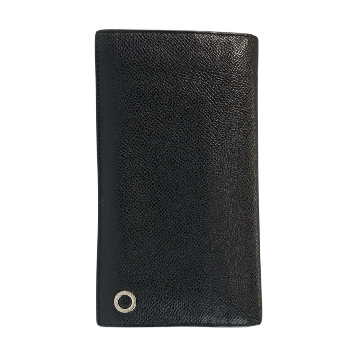 Bvlgari Black Silver Leather Wallet