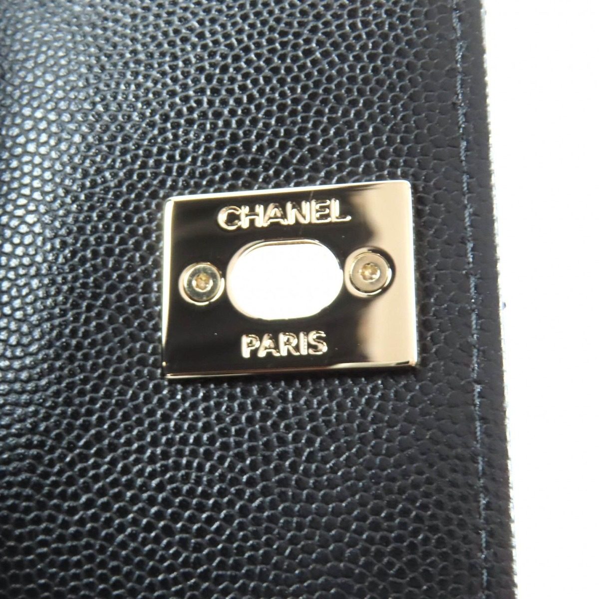 Chanel Caviar Leather Coco Handle Mini Shoulder Bag Black Gold — view 12
