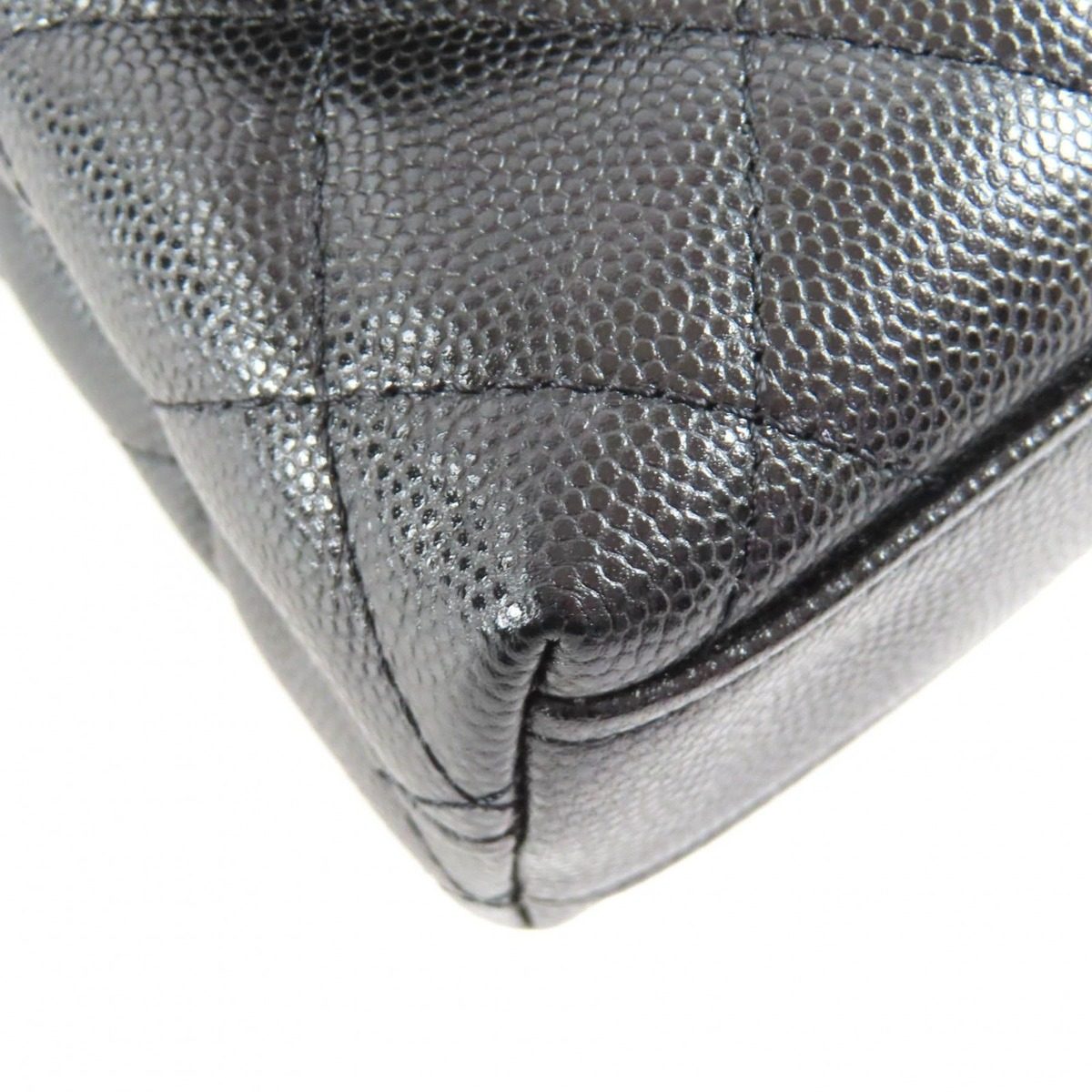 Chanel Caviar Leather Coco Handle Mini Shoulder Bag Black Gold — view 7