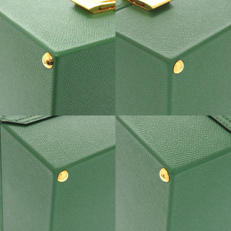 Hermes Macpherson Courchevel Vert Gold Hardware □G Engraved 2WAY Handbag Green